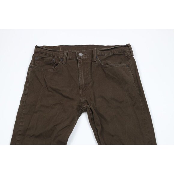 Vintage Y2K Levis 502 Mens 33x30 Faded Slim Fit Tapered Leg Jeans Dark Brown - Picture 2 of 16